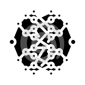 algorithm quantum technology glyph icon vector illustration