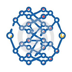 algorithm quantum technology icon doodle illustration