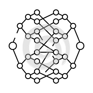 algorithm quantum technology line icon vector illustration