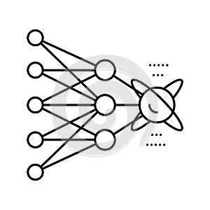 algorithm quantum technology line icon vector illustration