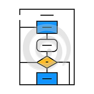 algorithm software data science icon color illustration