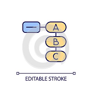 Algorithm of task solving RGB color icon
