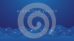 blue technology-themed algorithm valley illustration and the network