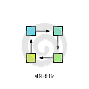 Algorithm vector icon.