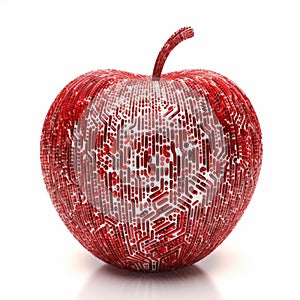 Algorithmic Art: Apple On White Background