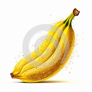 Algorithmic Art: Banana On White Background