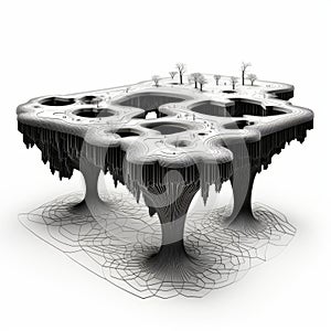 Algorithmic Art Desk - Isolated On White Background