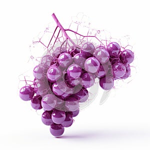 Algorithmic Art Of Grape On White Background