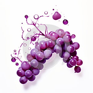 Algorithmic Art Of Grape On White Background