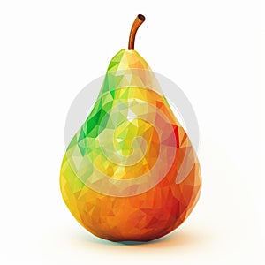 Algorithmic Art Of A Pear On White Background