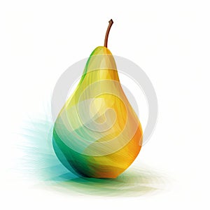 Algorithmic Art Of A Pear On White Background