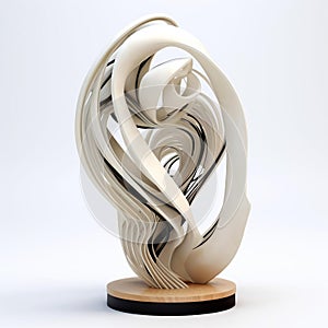 Algorithmic Art Sculpture Isolated On White Background Image