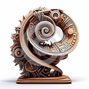 Algorithmic Art Sculpture Isolated On White Background Image