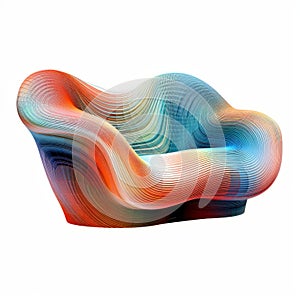 Algorithmic Art Sofa - Isolated On White Background