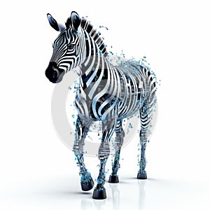 Algorithmic Art Of Zebra On White Background