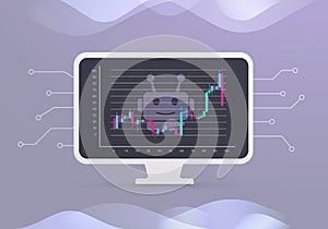 Algorithmic trading concept. AI-managed automated programmatic trading and investment illustration. Robo-advisor -