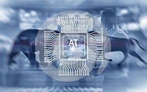 Algorithmic trading. Investment and Trading Concept. Bull and bear background