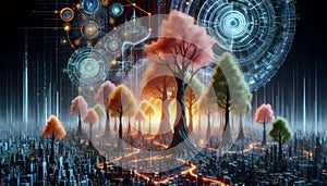 Algorithmic Tree Rings, AI generated image