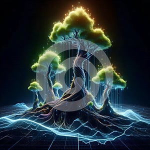 Algorithmic Tree Rings, AI generated image