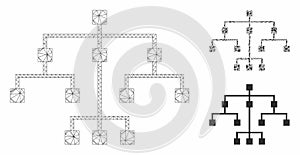 Algorithmic Tree Vector Mesh 2D Model and Triangle Mosaic Icon