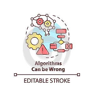 Algorithms can be wrong concept icon