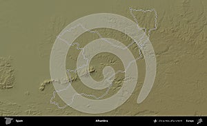 Alhambra outlined, Spain. Physical