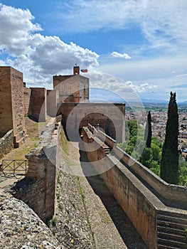 Alhambra Alcazaba Castle Towers Ruins Granada Andalusia Spain