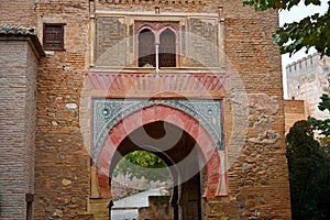 Alhambra arch Puerta del vino in Granada photo