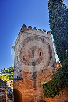 Alhambra Castle Tower Granada Andalusia Spain