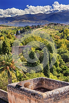 Alhambra Castle Towers Farm Granada Andalusia Spain photo