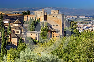 Alhambra Castle Towers Granada Andalusia Spain