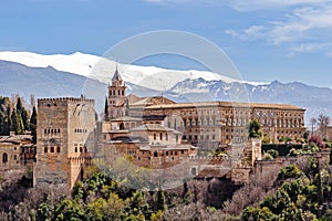 The Alhambra Complex in Granada, Andalusia, Spain.