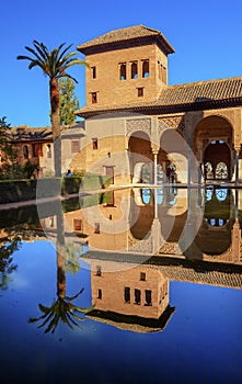 Alhambra Courtyard El Partal Pool Granada Andalusia Spain photo