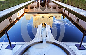 Alhambra Courtyard Myrtles Pool Reflection Granada Spain