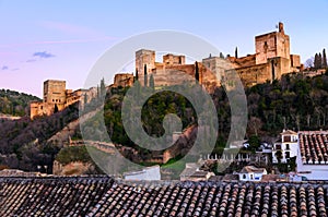Alhambra fortress night view