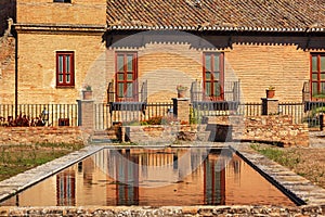 Alhambra Garden Pool Reflection Abstract Granada Andalusia Spain