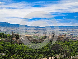 Alhambra in Granada. Palace and fortress built by the Moors. UNE