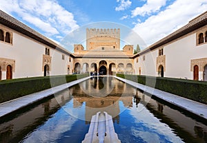 Alhambra, Granada, Spain. The Nasrid Palaces Palacios NazaraÃâes in the Alhambra fortress