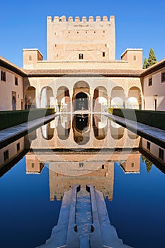 Alhambra moorish castle -  Nasrid palace interior, Granada, Spain