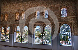 Alhambra Moorish Wall Designs City View Granada Andalusia Spain