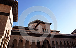 Alhambra Palace building architecture from Granada City. Spain.