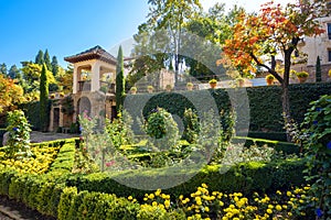 Alhambra palace gardens. Granada, Andalusia, Spain