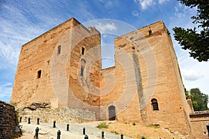 The Alhambra Palace in Granada, Bermejas towers, Andalusia, Spain