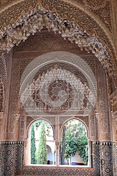 Alhambra Palace in Granada. Spanish, architecture.