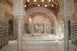 Alhambra Palace - medieval moorish castle in Granada, Andalusia, Spain