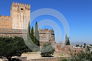 Alhambra Palace - medieval moorish castle in Granada, Andalusia, Spain