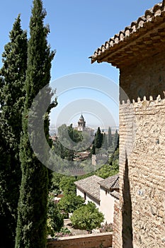 Alhambra Palace - medieval moorish castle in Granada,Spain