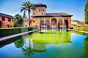 Alhambra, patio and pool