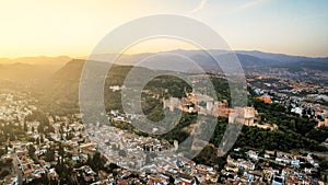 The Alhambra, perched majestically atop a hill in Granada, Spain