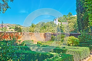 Alhambra rampart walk, Granada, Spain